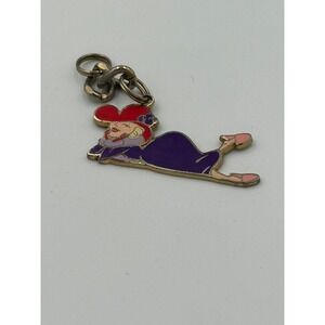Vintage 2004 Red Hat Society Enamel Charm Purple Dress Red Hat Gold Tone Pendant
